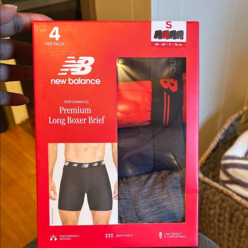 New Balance Performance Boxer Briefs 4-Pack - Black and Gray